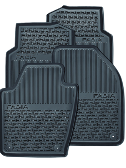 Universal Large Heavy Duty Rubber Mats Skoda Fabia Praktik 2001-2007