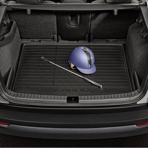 SKODA Karoq Double-sided boot luggage mat (for vehicles with Standard rear seats and a spare wheel)