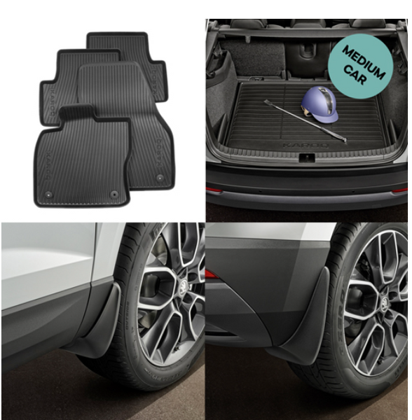 SKODA Karoq Rubber Protection Pack (For Fixed Seats ) (Fully Fitted Pr ...